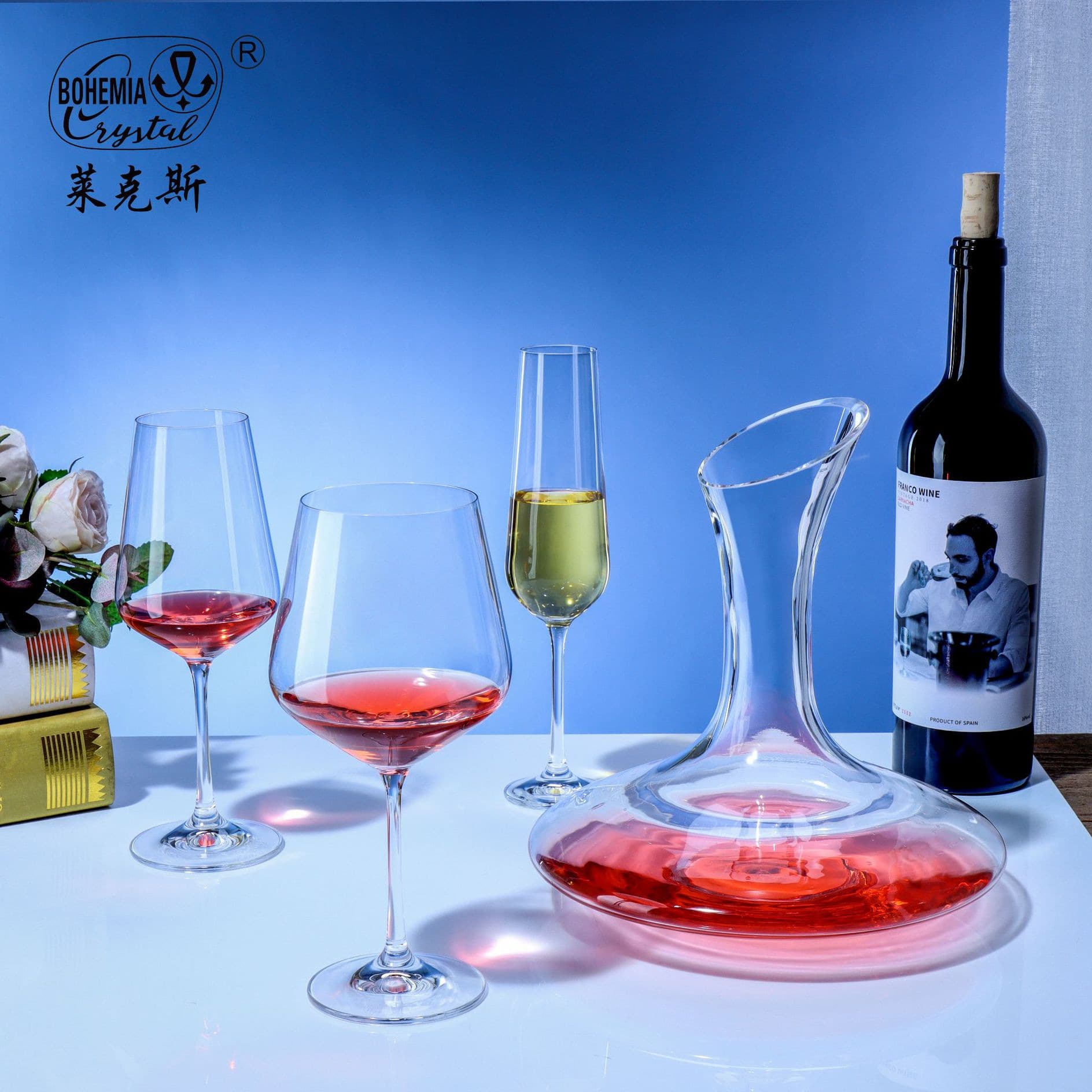 Czech Original Lex Wine Glasses Made of Lead-Free Crystal, Custom-Made in Bulk for Business Banquets and Wedding Receptions