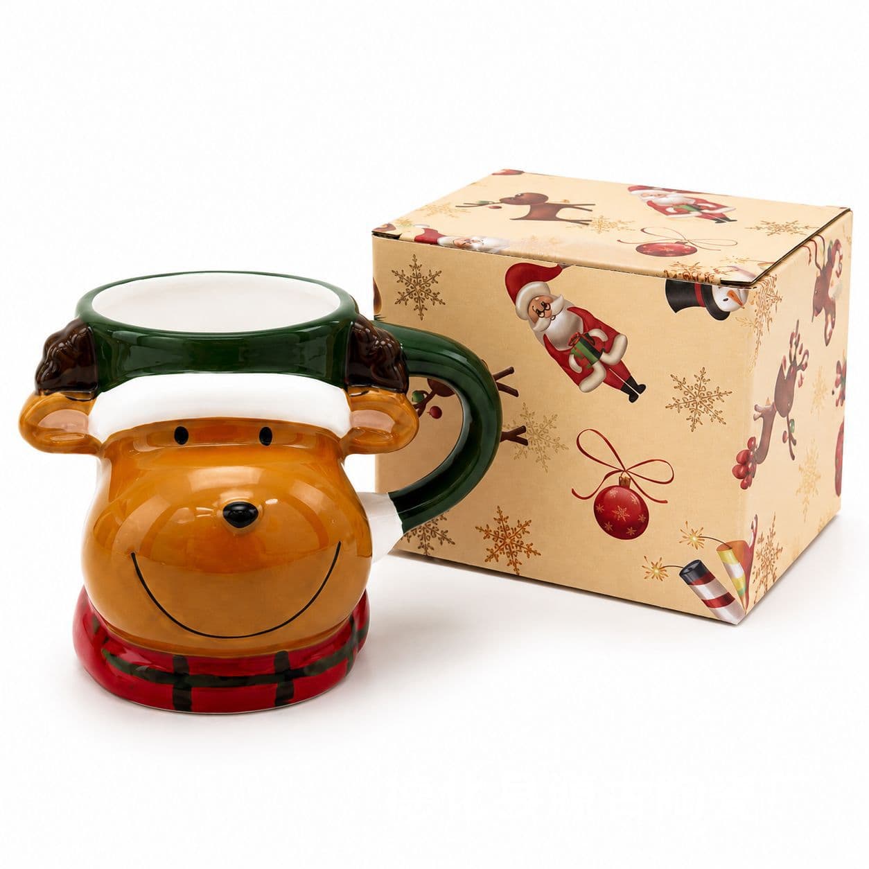 Cross-border Hot-selling Christmas 3D Three-dimensional Irregular Shaped Ceramic Mug Coffee Milk Cup Dehua Source Factory