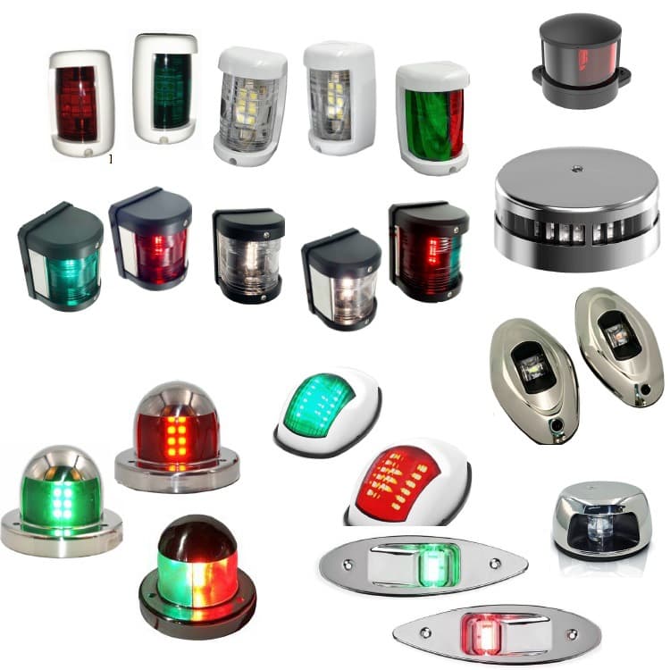 Factory sells all kinds of boats left red right green boat side lights yacht lights sailing show wide boat lights stainless steel yacht sailing lights
