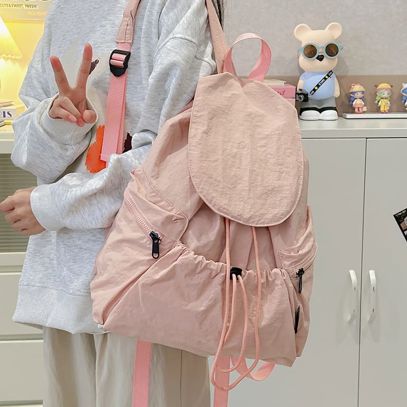 Korean Style Lazy Style Small Backpack Women's Lightweight Outdoor Travel Backpack Small Women's College Students' Class Small Schoolbag