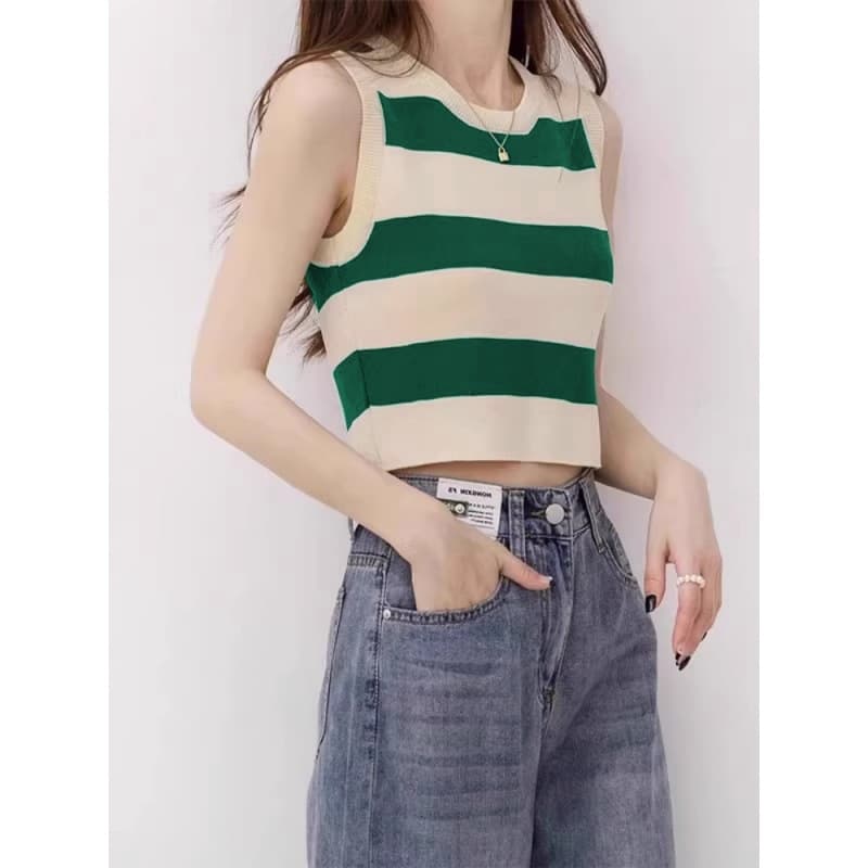 Hot Girl Sleeveless Short Top with Bottoming Shirt French Spring & Fall 2025 New Summer Camisole Outer Wear for Women