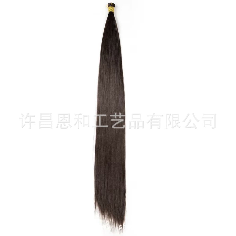 Export to Europe and America Invisible Weft Dreadlocks Long Straight Hair Bundles High Temperature Silk Wig Straight Bulk Hair