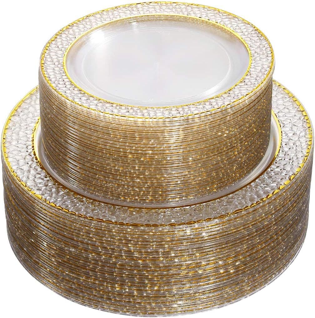 Manufacturer wholesale disposable plastic dinner plate set, hot stamping western food plastic round plate, pomegranate plate, dessert plate