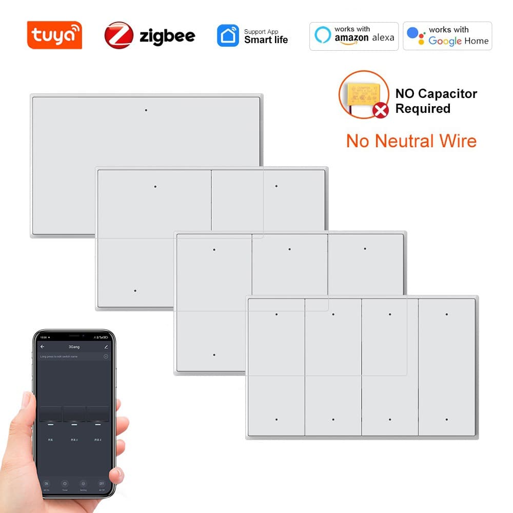 Tuya Zigbee Smart Switch 118 Type Us Standard Button Switch Wall Switch Alexa Home Ass
