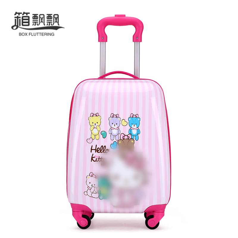 Children's Trolley Case Factory Custom Printing Logo Cartoon Carry-On Travel Suitcase with 360-Degree Wheels, 16-Inch and 18-Inch Children's Luggage