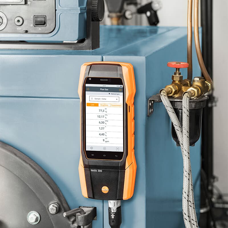 Testo 300 Flue Gas Analyzer Portable Boiler Combustion Efficiency Tester Handheld Nitrogen Oxides