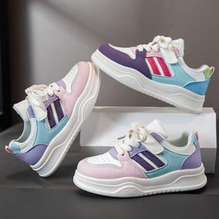 Children's Board Shoes Low-Top Girls' Sports Shoes Spring/Autumn New Girls Casual Shoes Lightweight Soft Sole Student Running Shoes