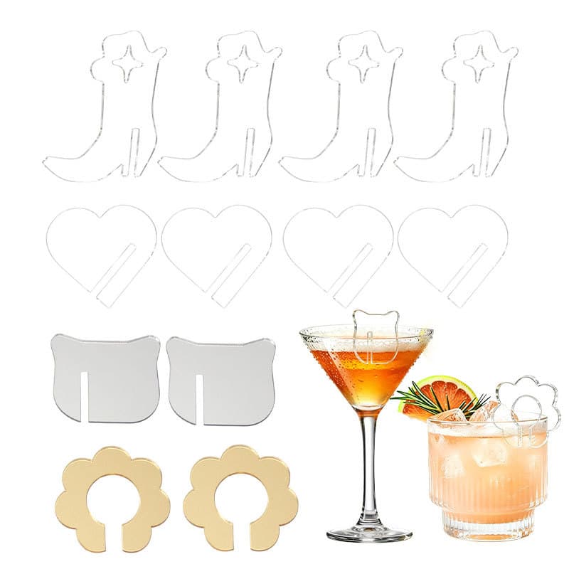 Amazon New Acrylic Drink Label TikTok Wine Champagne Glass Nameplate Shein Beverage Pendant
