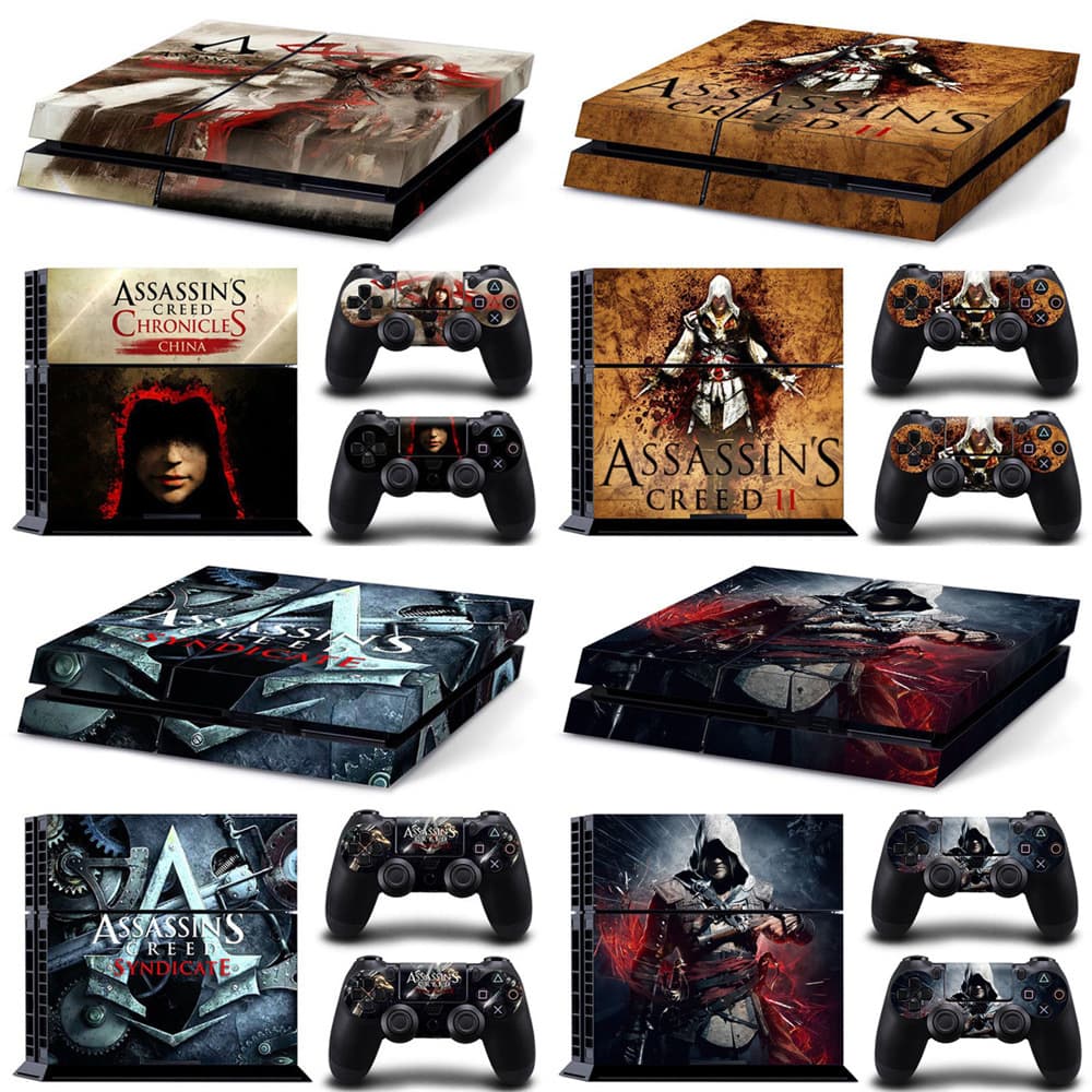 PS4 Skin Sticker for Console with 2 Controller Skins, PS4 Personalized Full Body Vinyl Decal Protective Film