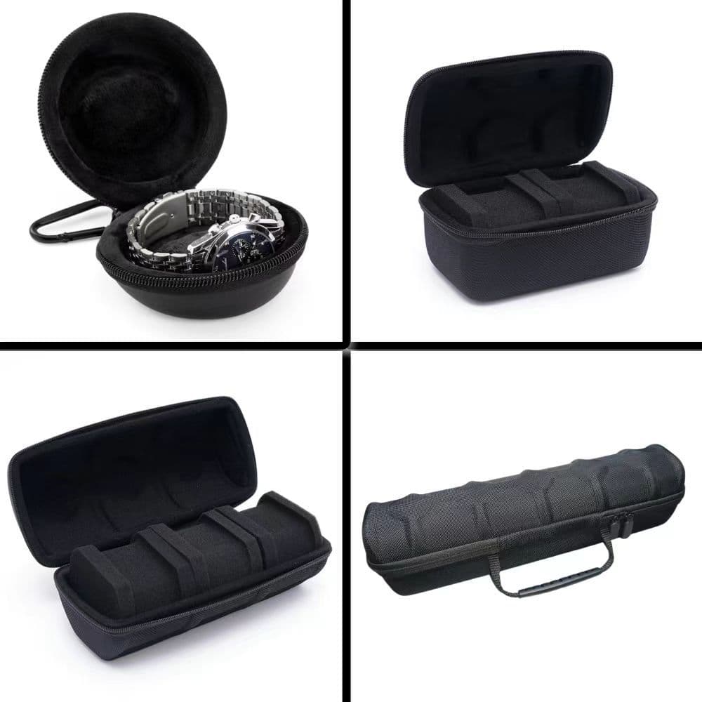 In Stock EVA Watch Case Waterproof Shockproof 3-Slot Black Watch Bag Universal Portable EVA Watch Storage Box