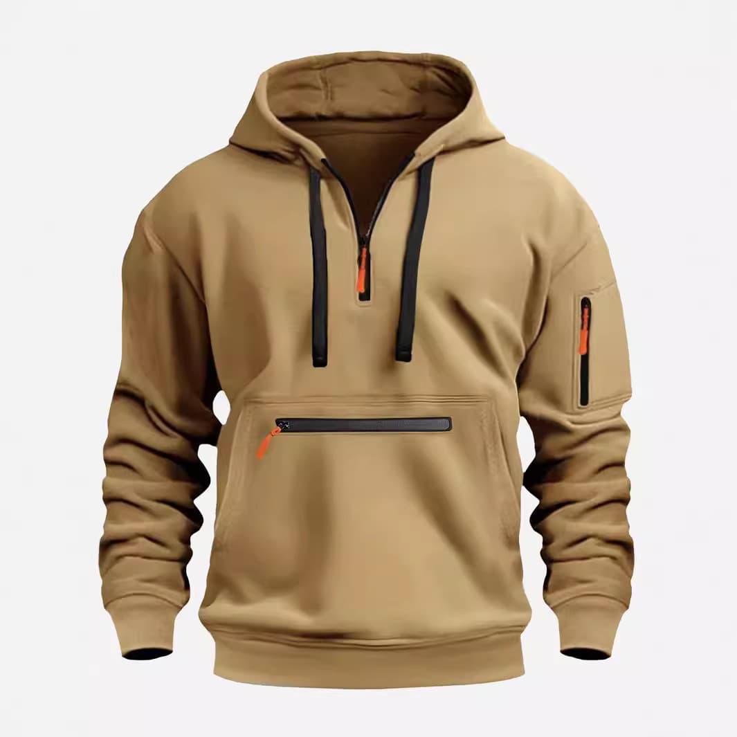 New Fall/Winter Fleece-Lined Zip-Up Hoodie Sweatshirt for Cross-Border Sales, European and American Style, Sports Casual Outerwear