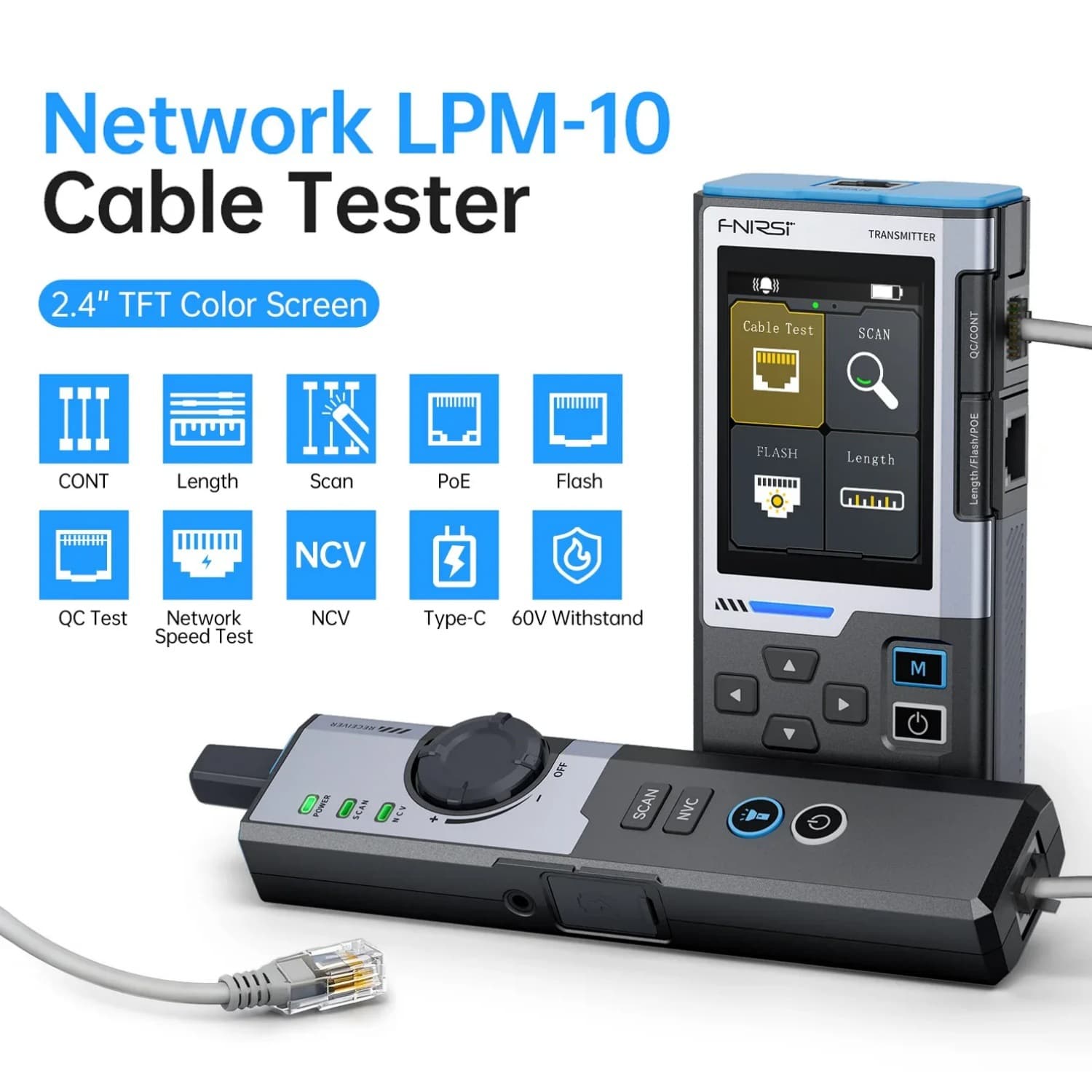 FNIRSI LPM-10A Multifunctional Network Cable Tracker