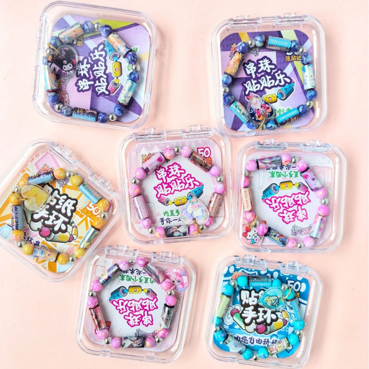 Sticki Rolls cross-border sticker bracelet bracelet cartoon children DIY hand bead sticker tear-off sticker toy