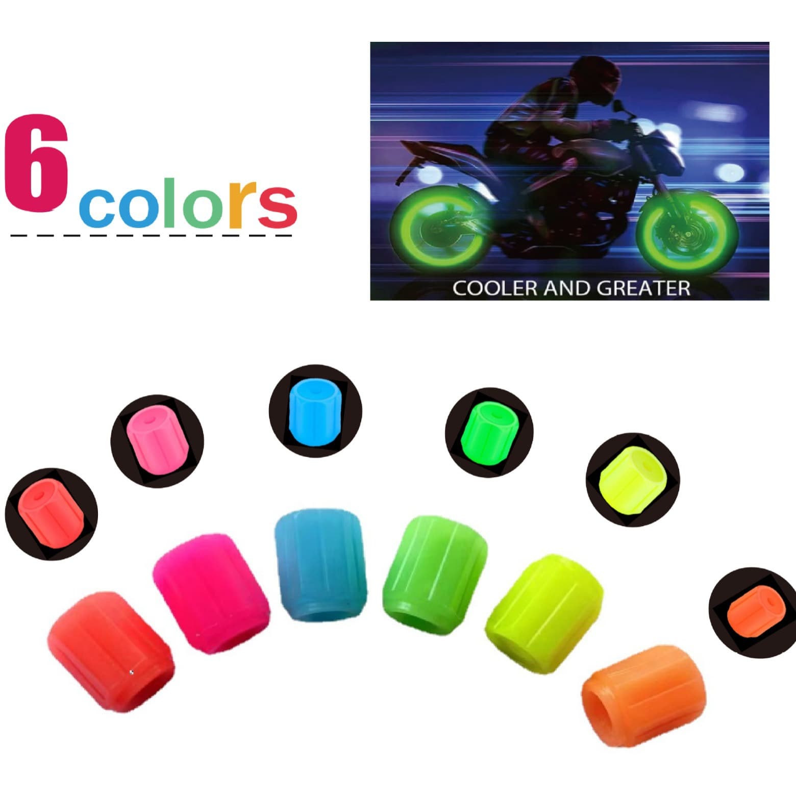 Integrated Glow-in-the-Dark Tire Valve Cap, Luminous Tire Valve Stem Cap, Tire Valve Nut Cap, Factory Direct