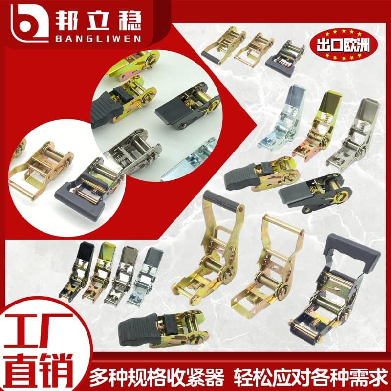 Factory direct selling tie-down ratchet transport mobile shipping cargo car tensioner fixed strap tightener