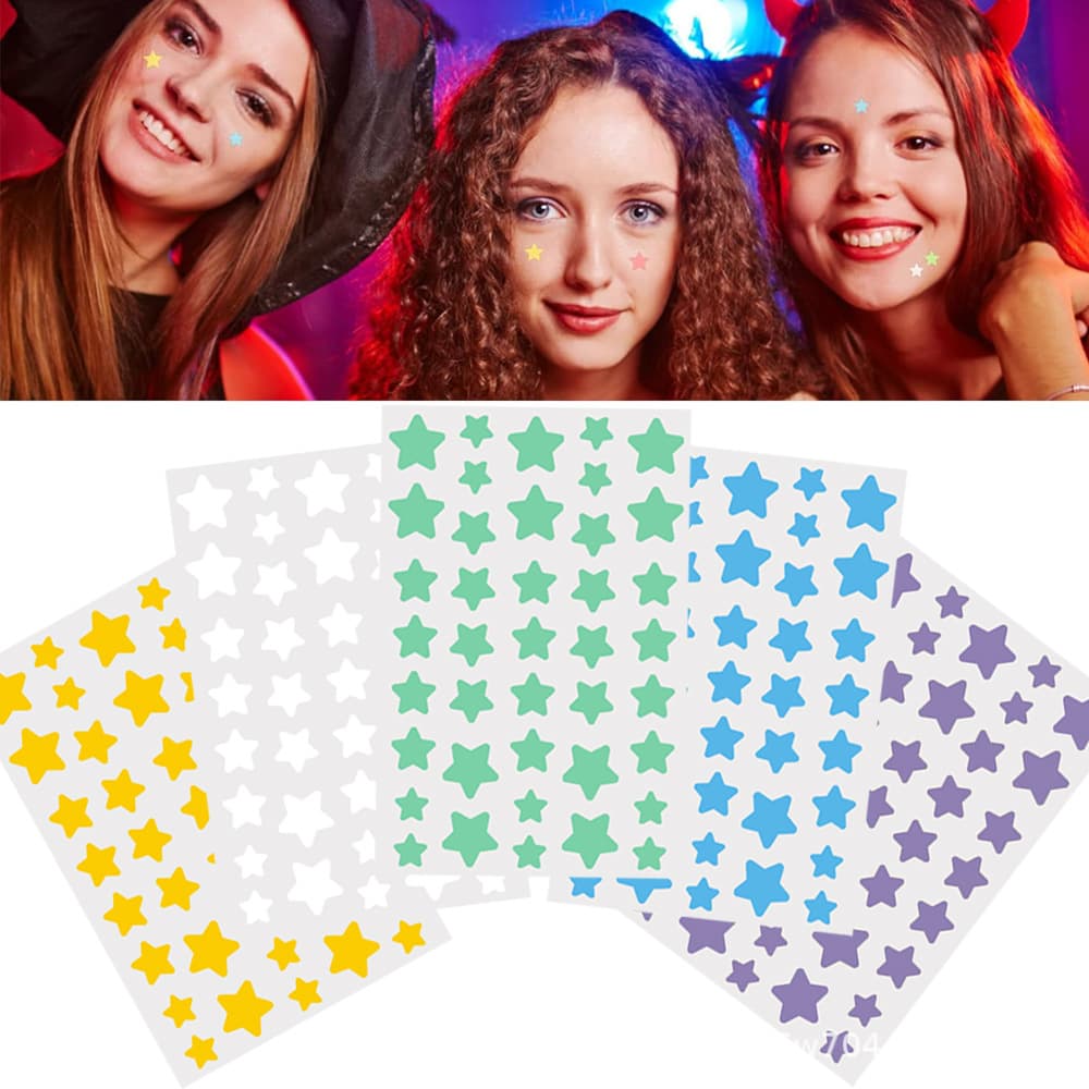 Cross-border Star-shaped Acne Patches 40 pcs, Irregular Star Stickers, Laser Shimmer Patches, Concealing Cover-ups, Colored PE Wholesale