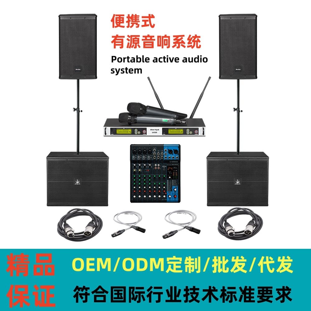 Bar Stage Active Monitor Sound System Silver Hyuk Brand Monitor Speakers Frequency Range 65Hz-18KHz Dimensions 607 X 362 X 340mm