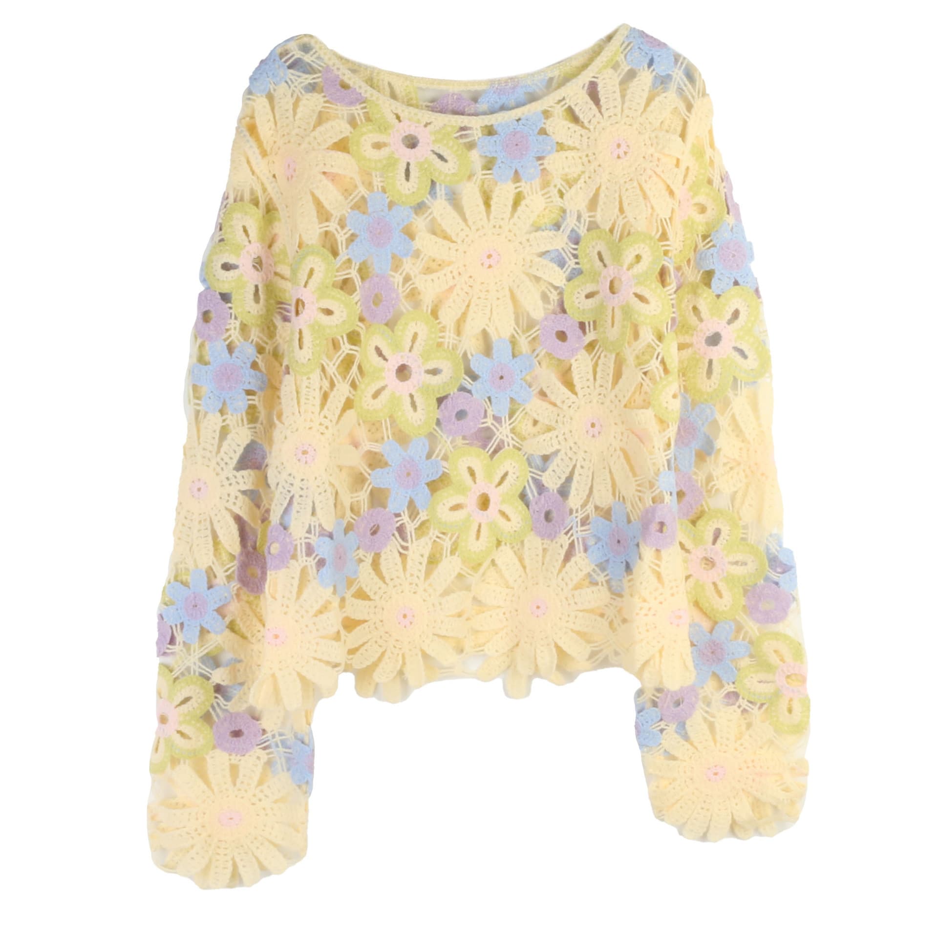 Bohemian Resort Style Floral Pullover Long Sleeve Sweater Women Loose Elegant Autumn Winter New Ethnic Pastoral Sweater