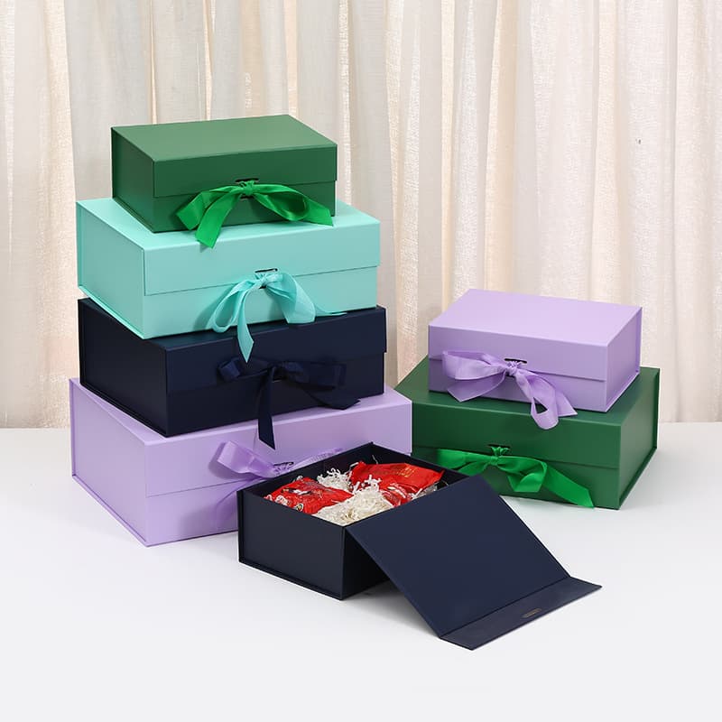 Wig Packaging Gift Box Empty Box White Large Magnetic Flip Lid Ribbon Valentine's Day One-Piece Folding Box Gift Box