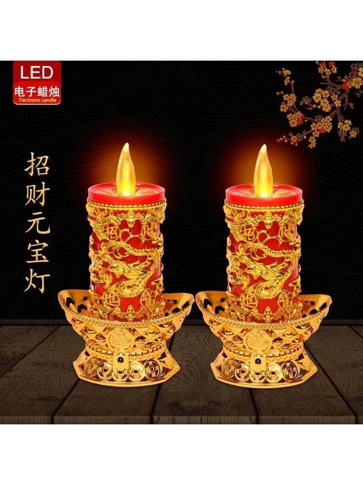 ♔ Electronic Candle Light Smokeless LED Electric Candle Holder High Brightness Battery or Plug-in for Worship Long-lasting Flickering Flame