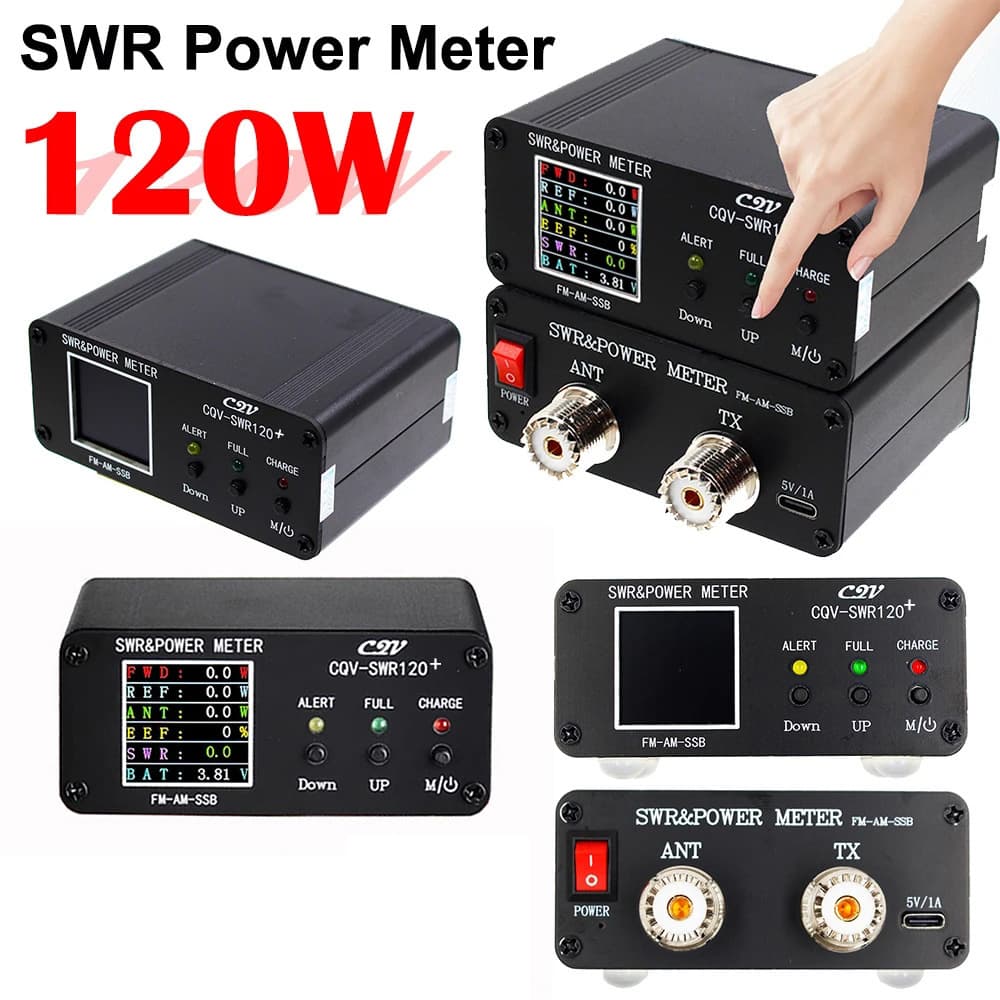 SWR-120+ Digital Power SWR Meter TYPE-C Multiple Parameters Direct Reading LE 120W Forward and Reverse Power