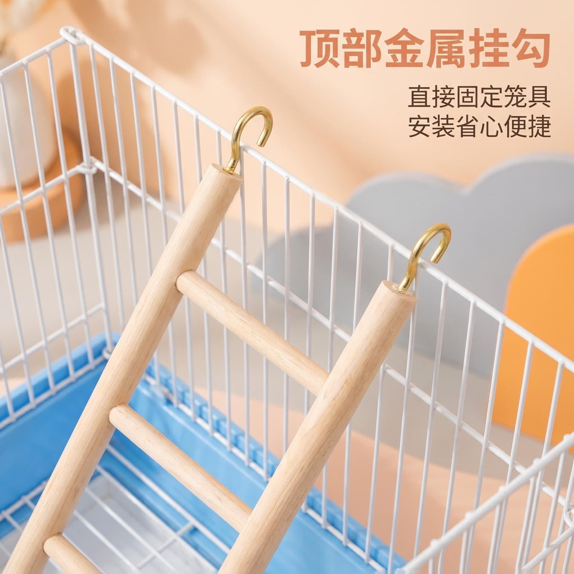 Parrot Toy Hamster Sugar Glider Squirrel Toy Large Wooden Ladder Staircase Cage Stairs Climbing Ladder
