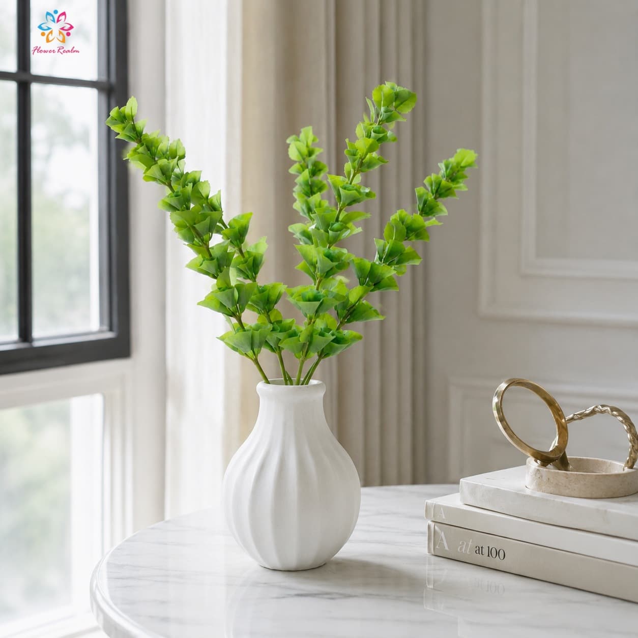 Simulated shell leaf shell flower simulated green plant simulated flower home decoration bell flower green forest fake flower