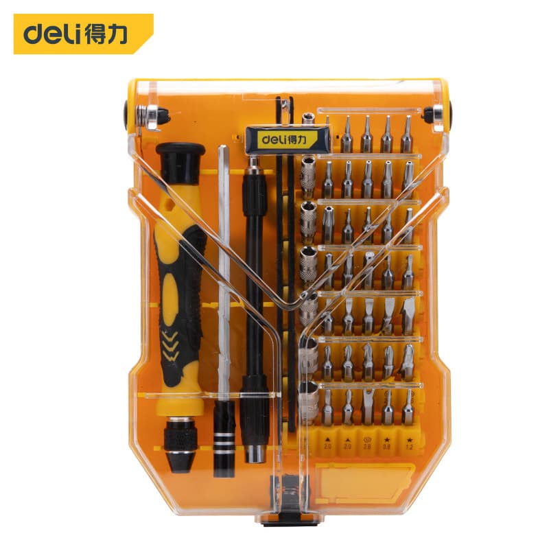 Deli Tools Dl3545 Precision Small Repair Tool Set for Mobile Phones, Computers, and Instruments, 45-Piece Screwdriver Set