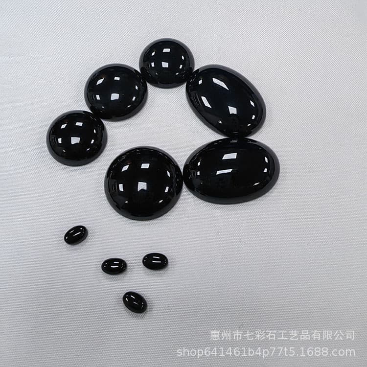 [Black Agate Ring] DIY black ring face oval, oval water drop semi-round loose stone agate ancient-style jewelry