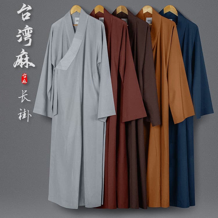 Dixuan Monk Robe Summer Thin Long Gown, Breathable Hemp Gauze Robe for Male and Female Monks and Bhikkhunis