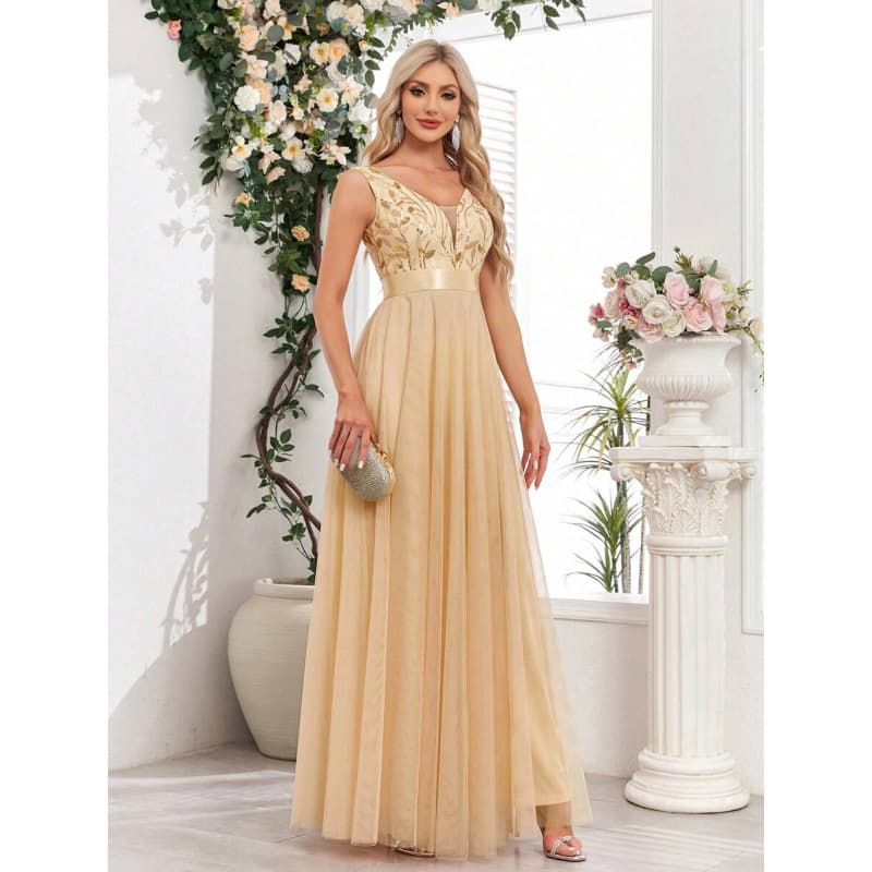T 48677 Cross-Border Export Dropshipping A-Line Prom Bridesmaid Dresses Formal Wedding Guest Dresses