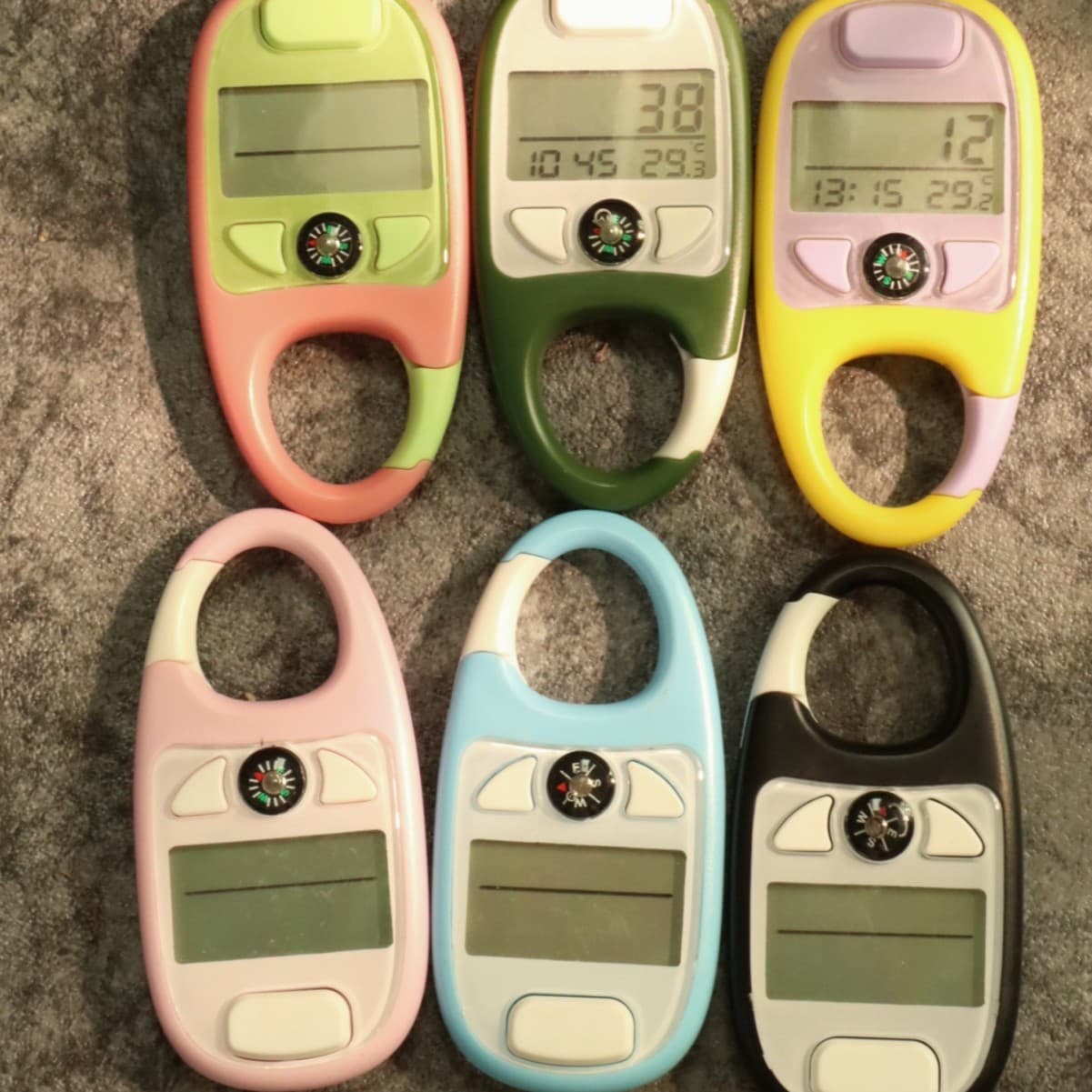 Keychain Timer with Temperature, LED Time Display, Stress Relief Counter, Portable Keyring Counter
