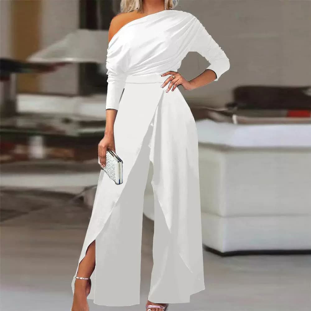 2026 New Spot Amazon One Shoulder Formal Elegant Party Jumpsuit