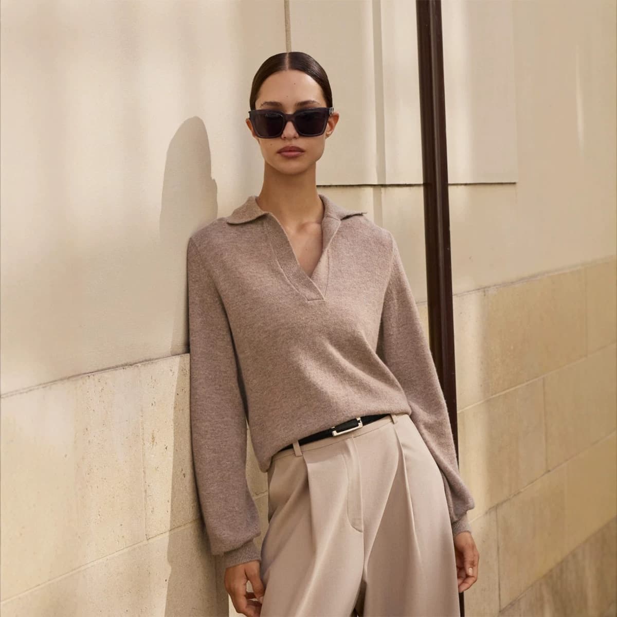 Cross-border sweater Europe and America 2026 autumn and winter new style feminine casual versatile knitted polo collar long-sleeved pullover sweater