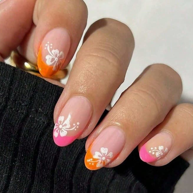 Wearable False Nails French Style Flower Design Extendable Detachable Nail Tips Beauty Manicure False Nails OEM Sweet Pure Desire