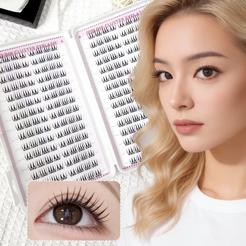 Glue-Free Girl Group 3.0 Korean Style False Eyelashes New Natural Large Volume Self-Adhesive Single Cluster Segmented Eyelashes Book
