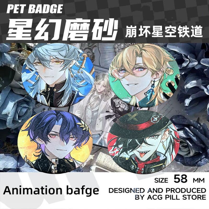 Male Character Jing Yuan Aventurine Dr. Ratio 58mm Badge Double Flash Badge Goods Merchandise