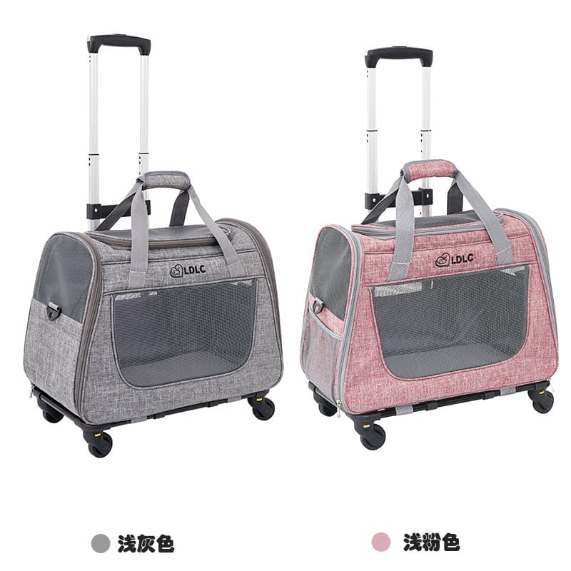 Xl Extra Large Detachable Pet Carry-on Rolling Suitcase Single Shoulder Slant Cross Cat Dog Travel Case Durable Nylon Material