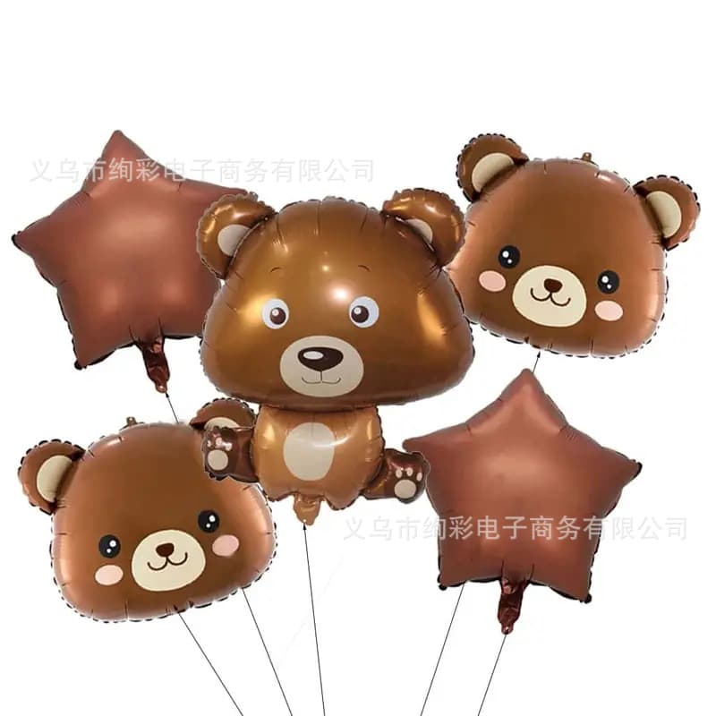 Cross-border Korean-style Cartoon Animal Theme Jungle Bear Aluminum Foil Balloon Set for Children's Birthday Party Decoration Scene