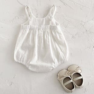 Summer Baby Infant Thin Sleeveless Baby Romper Camisole White Polka Dot Casual Bodysuit Romper Other