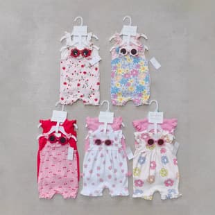 Girls Summer Baby Outfit Cotton Romper Set Newborn