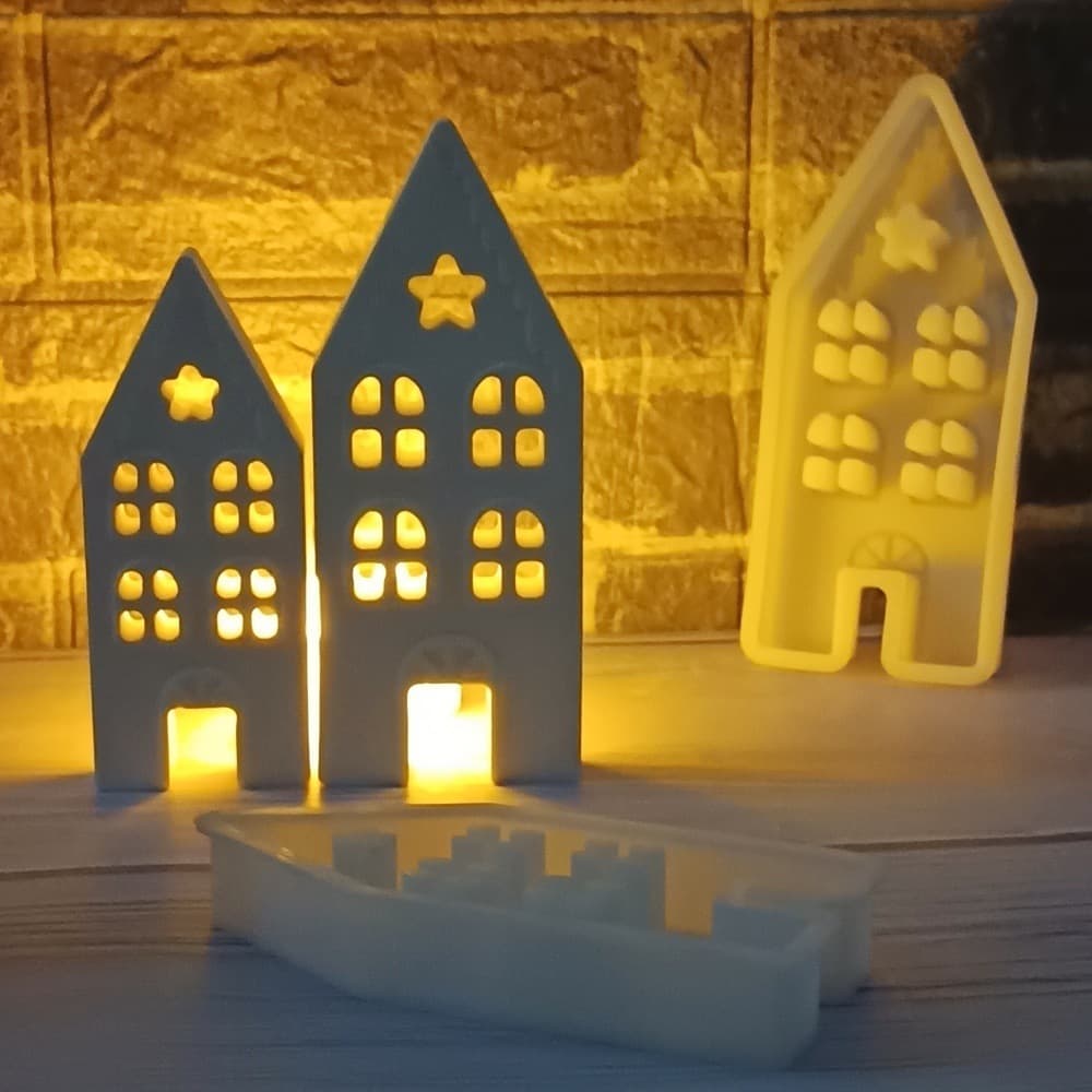 S1428+S1429 Pointed Star House Ornament Decoration Plaster Mold DIY Silicone Mold Plaster Mold