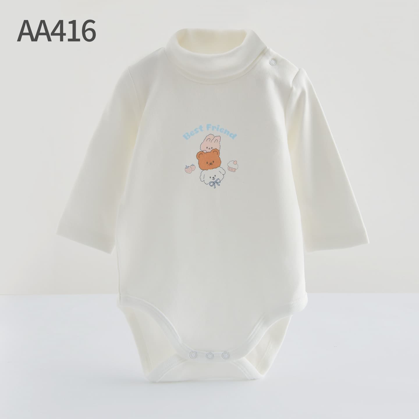 Baby clothes, newborn onesies, autumn and winter turtleneck, long-sleeved triangle harem, baby bag, cotton crawling clothes