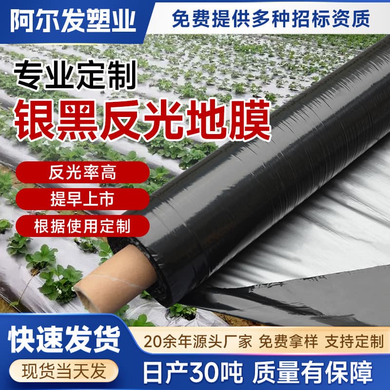Black Agricultural Weed Control Thickened Ground Cover PE Film Perforated Plastic Degradable Plastic Sheet Film for Vegetable Planting and Weed Prevention