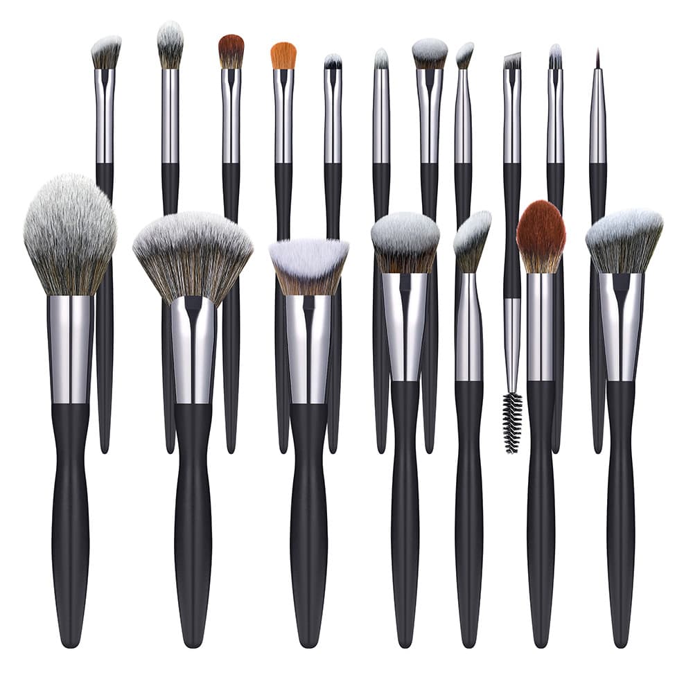 Biyouyi New Product Manufacturer Ready-to-Ship Cross-Border Hot Selling 16-Piece Sexy Slim Waist Black Makeup Brush Set