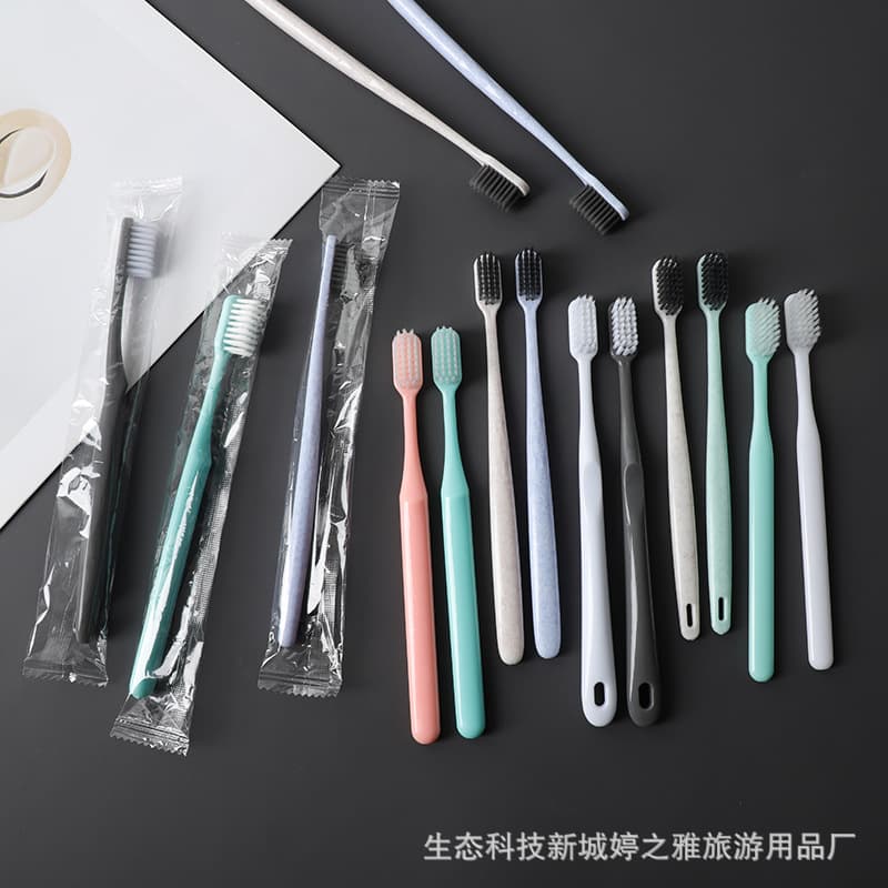 Ready stock wholesale hotel bathroom transparent plastic bag single individually packaged soft bristle toothbrushes