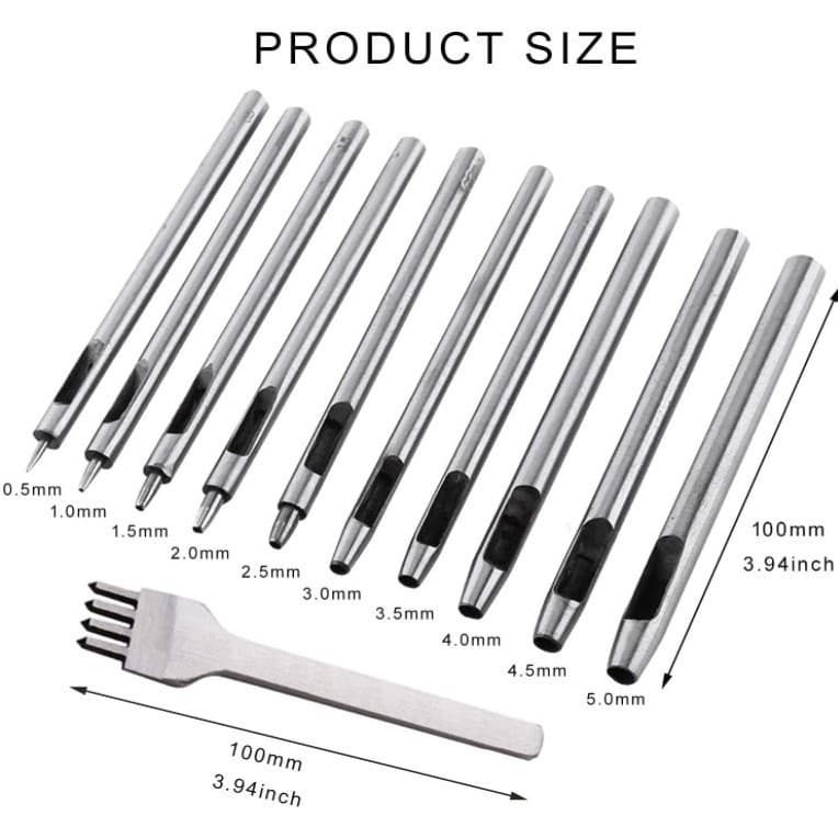 Hand Sewing Kit Leather Tool Set Craft Leather DIY Kit 11Pcs Leather Punch