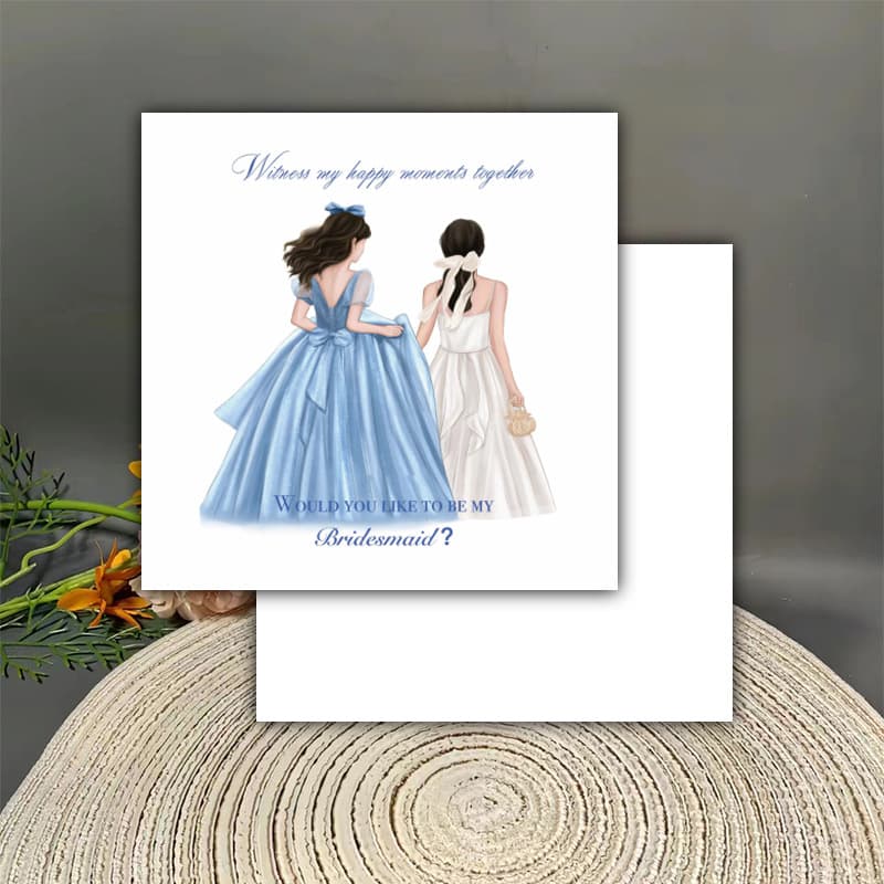 Ready-made wedding greeting card, sister bestie group greeting card, bridesmaid and best man invitation card, souvenir gift, handwritten thank you card