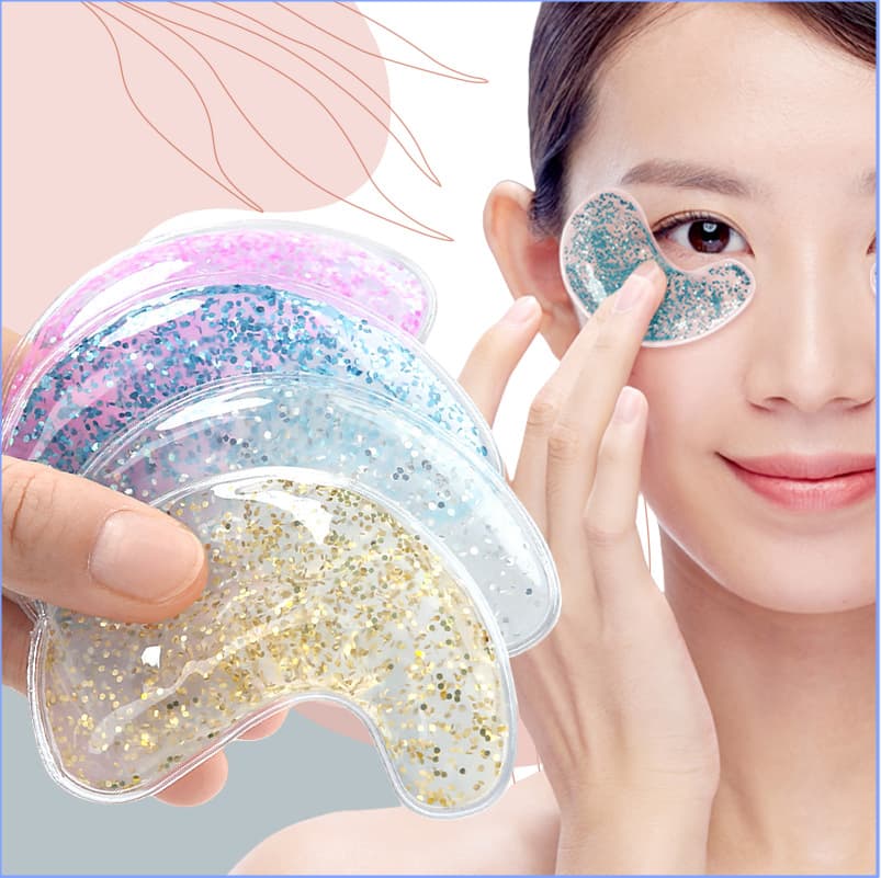 Summer Glitter Sequin Gel Eye Bag Patch Physical Cooling Double Eyelid Soothing Eye Hot and Cold Compress Cooling Eye Patch