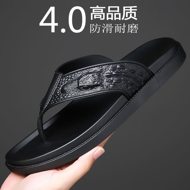 Men Slippers Flip Flops 2025 Summer New Hot Style Thick Sole Non-Slip Anti-Odor Wear-Resistant Fashion Beach Sandals Slippers